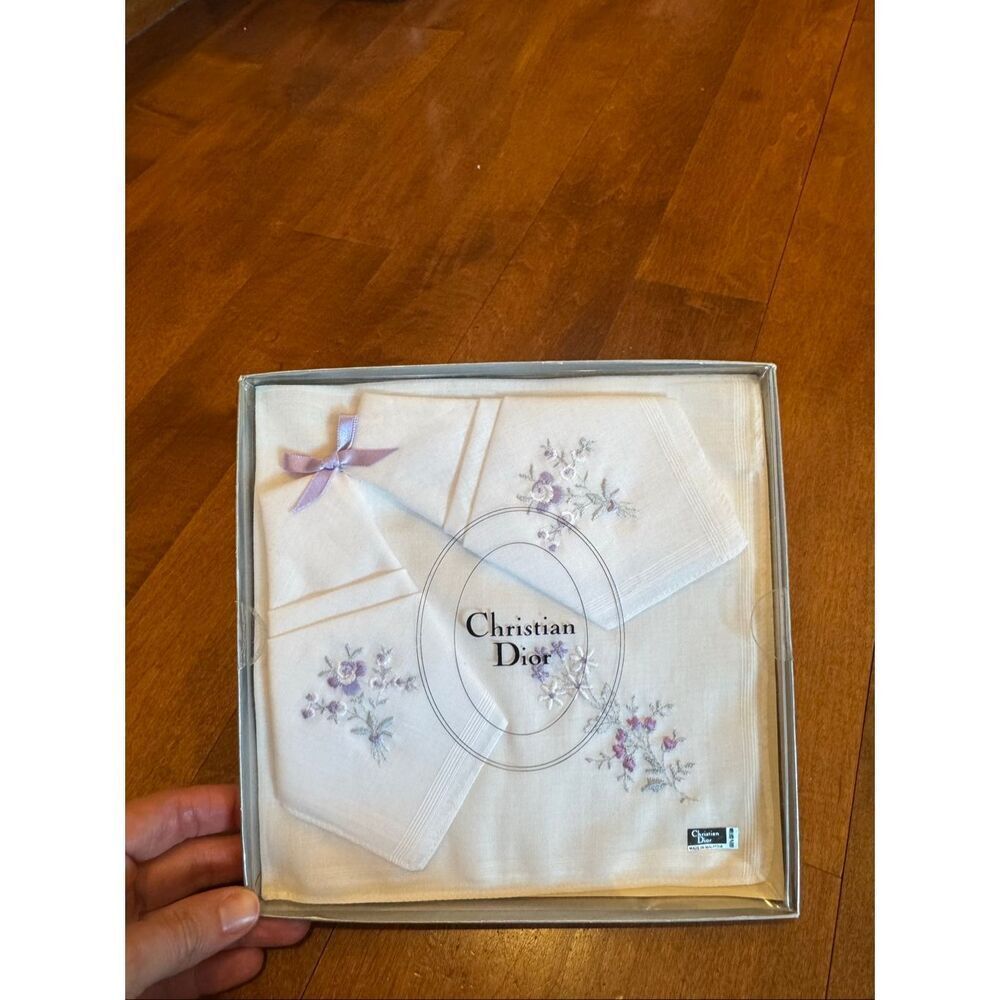 New Vintage Christian Dior, 100% cotton handkerchief set